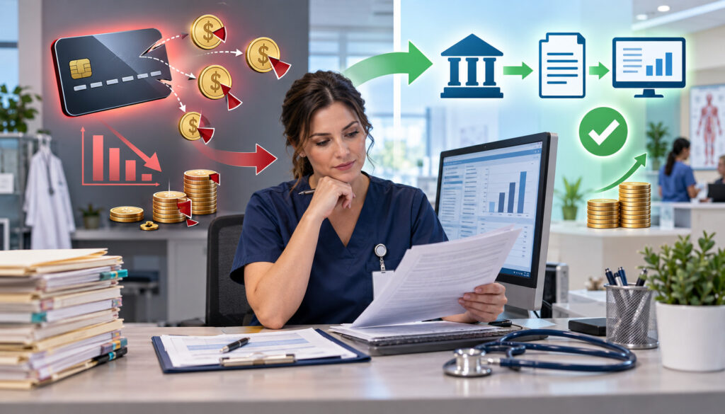 Healthcare provider switching from payer virtual credit cards to EFT and ERA payments